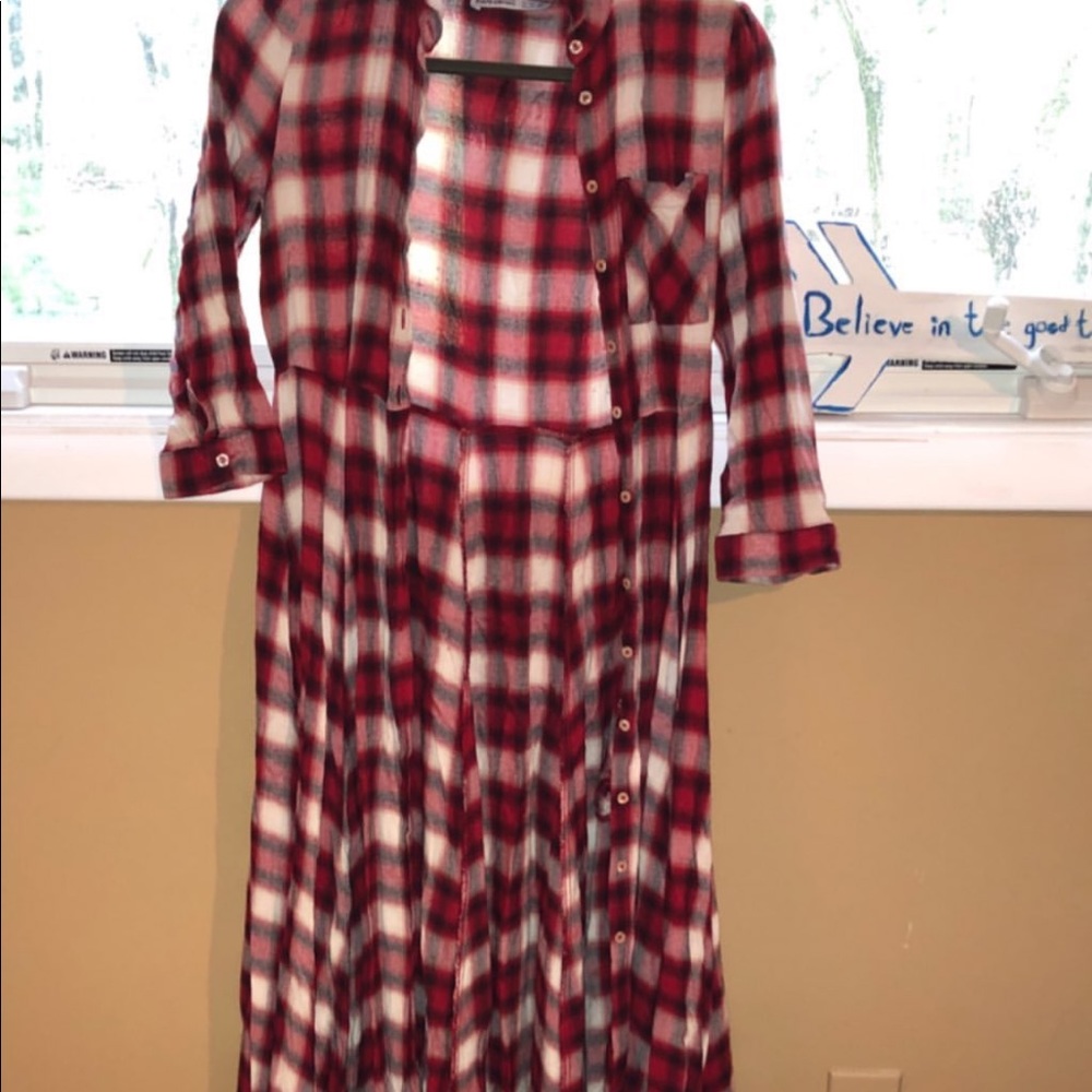 Maxi flannel dress or cover up